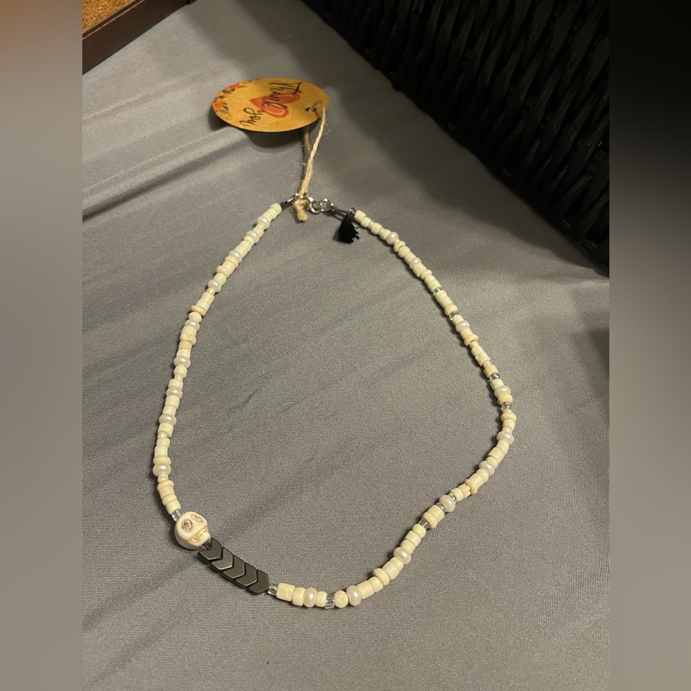 Black and Bone Skeleton Necklace